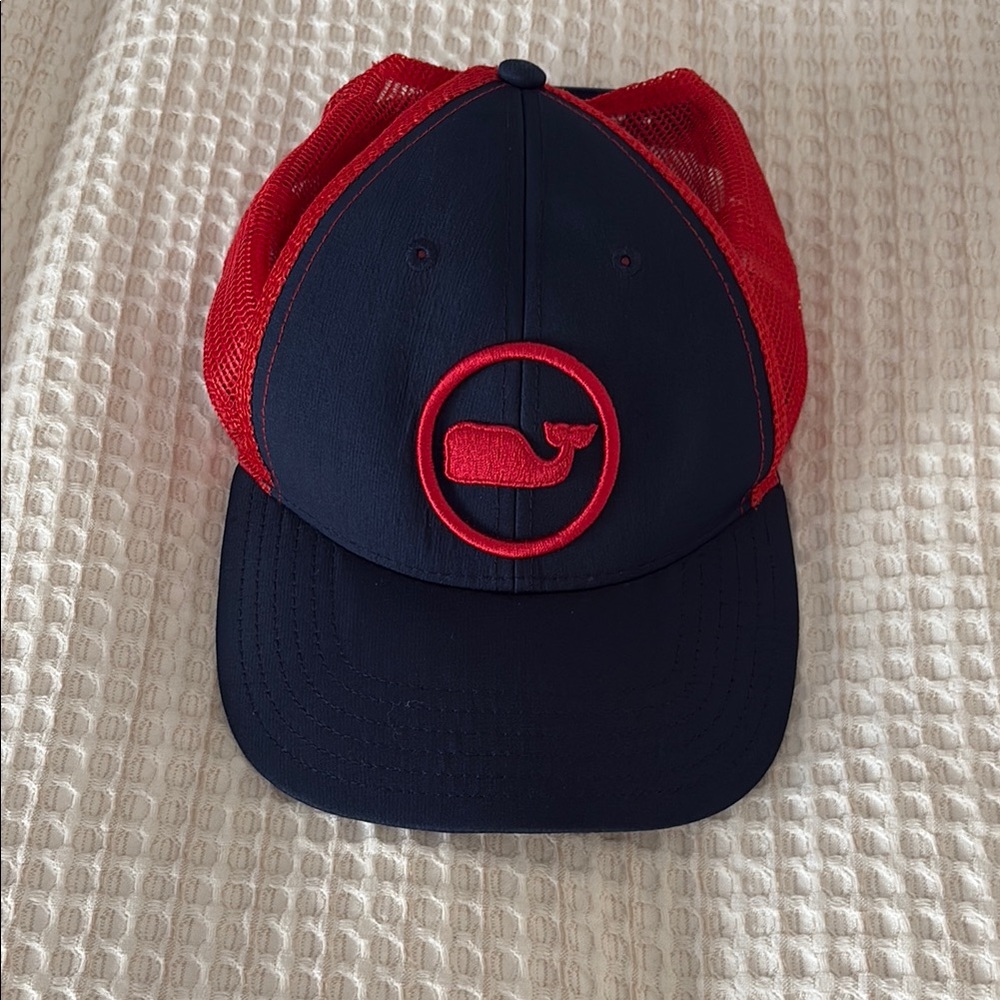 Navy and Red Kids Cap